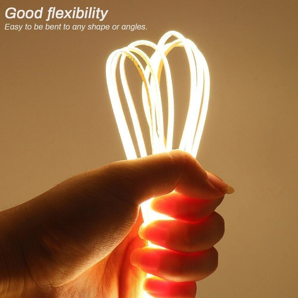 Super Thin 2mm COB LED Strip Light DC12V Lights Strip Ribbon Lamp Tape 480leds/m - Image 2 of 4