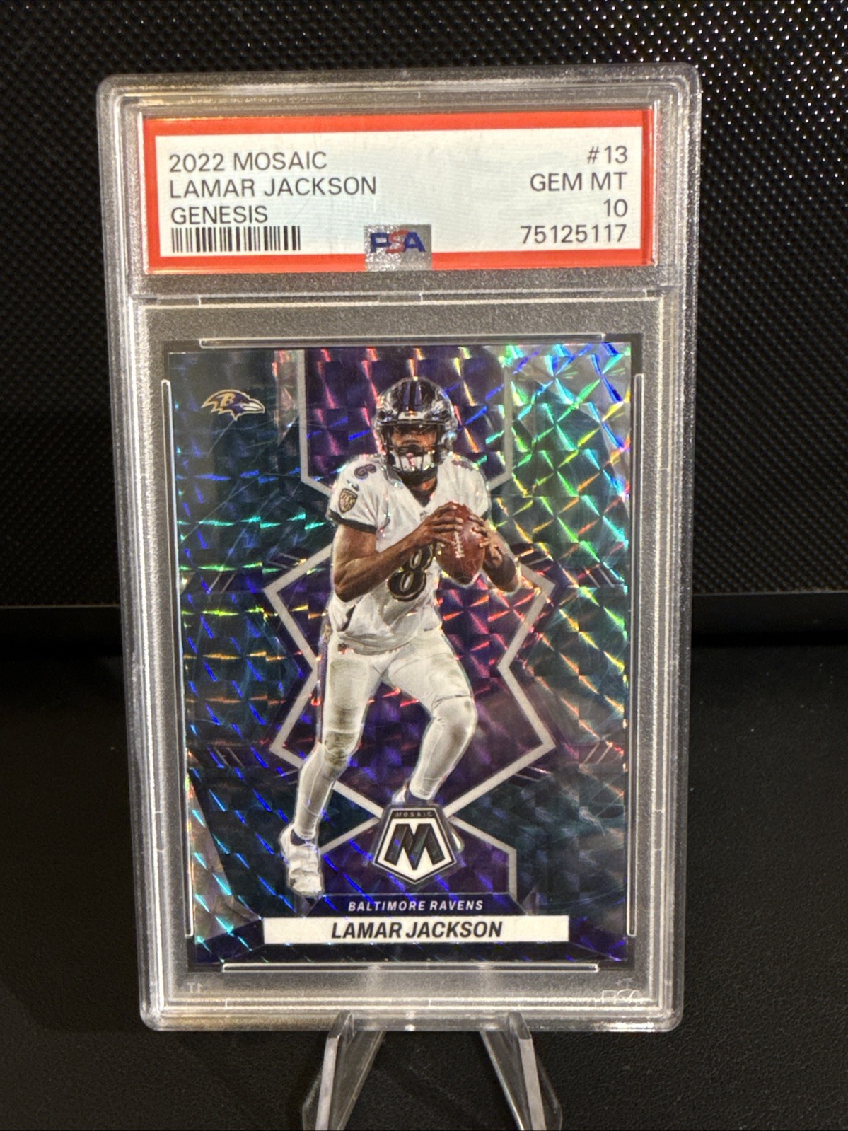 2022 Panini Mosaic - Lamar Jackson #13 Genesis Mosaic Prizm