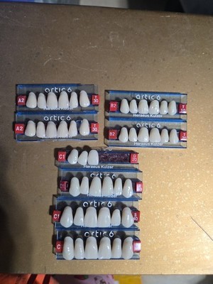 Mixed lot of Heraeus Kulzer Artic 6  Acrylic Mondial Dental teeth