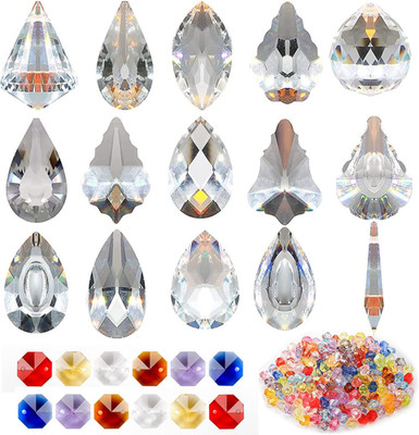 Sonnenfänger Kristall, 15PCS Fenster Hängender Kristall Suncatcher Perlen Kette