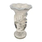 Fenton-circa 1940-Glass White Opalescent Miniature Hand Bud Vase Left Handed