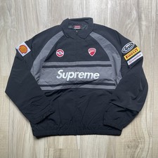 Supreme x Ducati Track Jacket Black Men s Large Zip Up Shell Racing 24SS