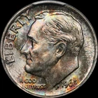 1962 Roosevelt Dime PCGS MS66 FB (Full Bands) Colorfully Toned