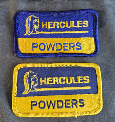 Vintage PAIR  HERCULES POWDERS Iron-on Patch  MINTY    M1