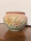 Hull Pottery pink and blue Iris Jardiniere Vase Pot 4” tall. Great condition.