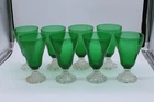 8 Vintage Anchor Hocking 1960's water goblets in the "Inspiration Green" color.
