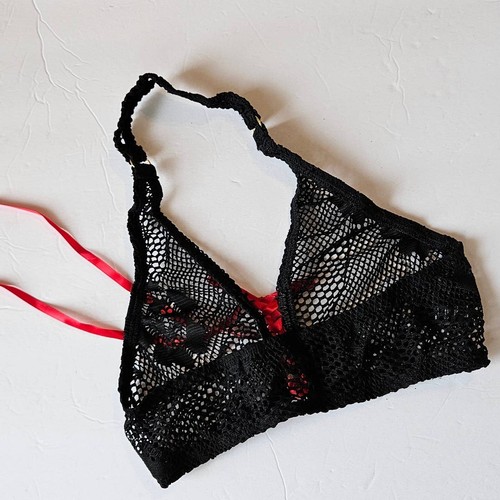 Allure Kitten Sofia Halter Mesh Bralette Top Womens One Size Fits Most Club Goth - Picture 2 of 6