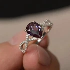 Pear Cut Alexandrite Gemstone Ring 925 Sterling Silver Ring For Engagement Ring