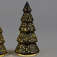 LED Deko Baum Stars Sterne Schwarz H. 25Cm Aus Glas Mit Timer Formano W25