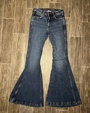 Wrangler Retro High Rise Flare Bell Bottom Jeans Rodeo Western Blue Womens 26x34