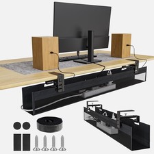 No Drill Under Desk Cable Management Tray, Cable Management Under Desk, 40.2"...