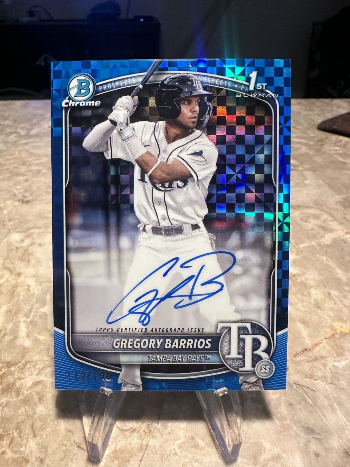 2025 Bowman Chrome 1st Auto Gregory Barrios  Blue X-Fractor  /150 