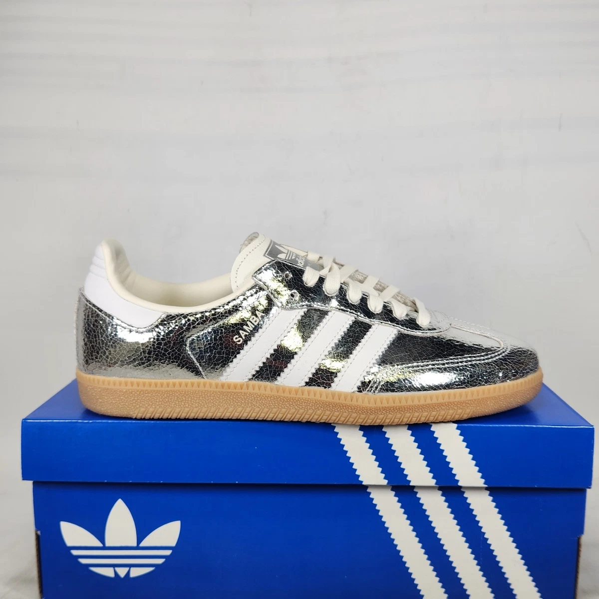adidas Samba OG White Silver Metallic Grey W for sale | eBay