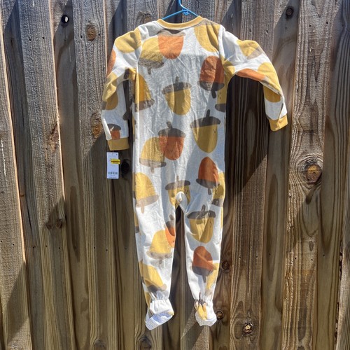 pajama 5T Carters boys Acorn Sleeper Fleece Footed toddler kids sleepwear NWT - Picture 6 of 6