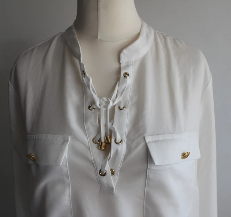 River Woods Elegante Langarm Bluse Gr. 44 Beige - Bild 3 von 4