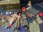 vintage G.I. Joe figure lot of 3 w/ chest clothing accessories gun helmet shirt