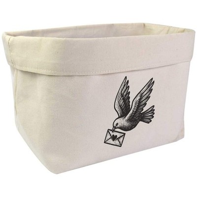 Große Canvas-Organizer/Aufbewahrungstasche ''Taube mit Liebesbrief'' (OR00042205)