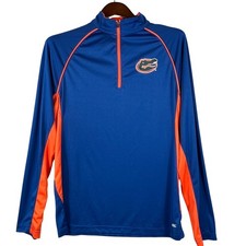 Colosseum Mens S Univ Florida Gators 1/4 Zip Pullover Blue Orange Athletic NCAA