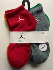 Air JORDAN everyday max 6-pair Cushioned Ankle socks 6pk Size M White Red Black
