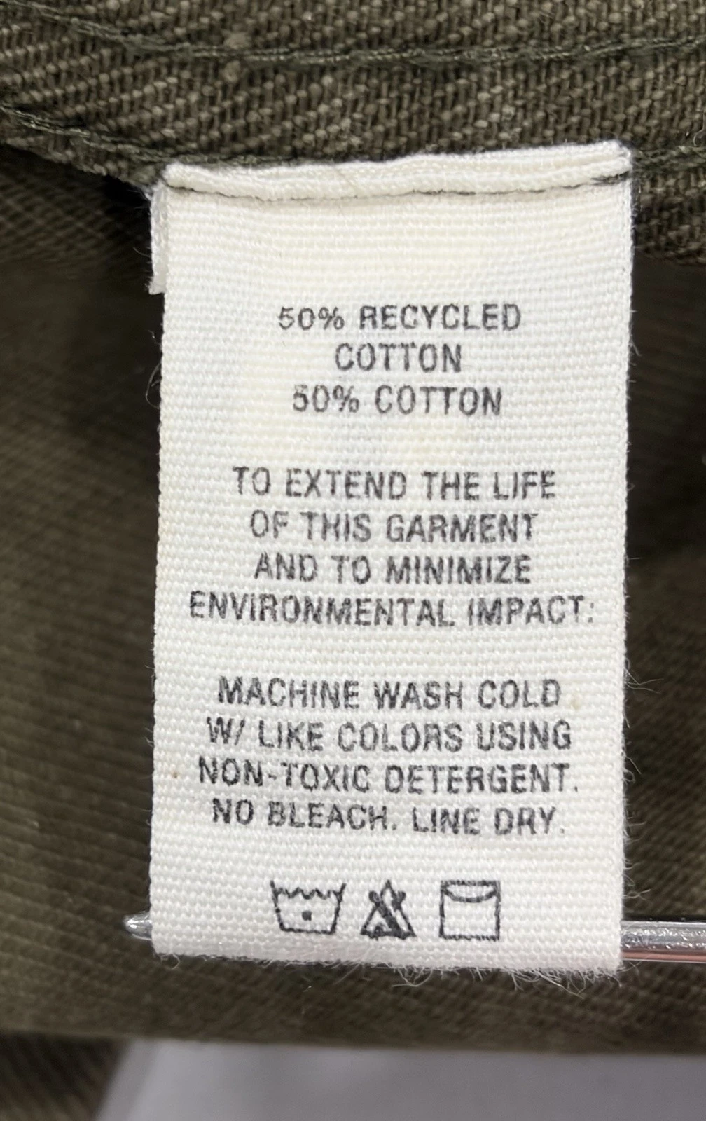 ALEX MILL Garment Dyed Work Jacket Chore Coat Recycled Denim Military Green L - product detail image 10
