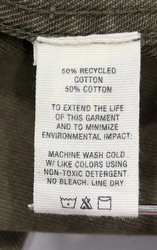 ALEX MILL Garment Dyed Work Jacket Chore Coat Recycled Denim Military Green L image 10