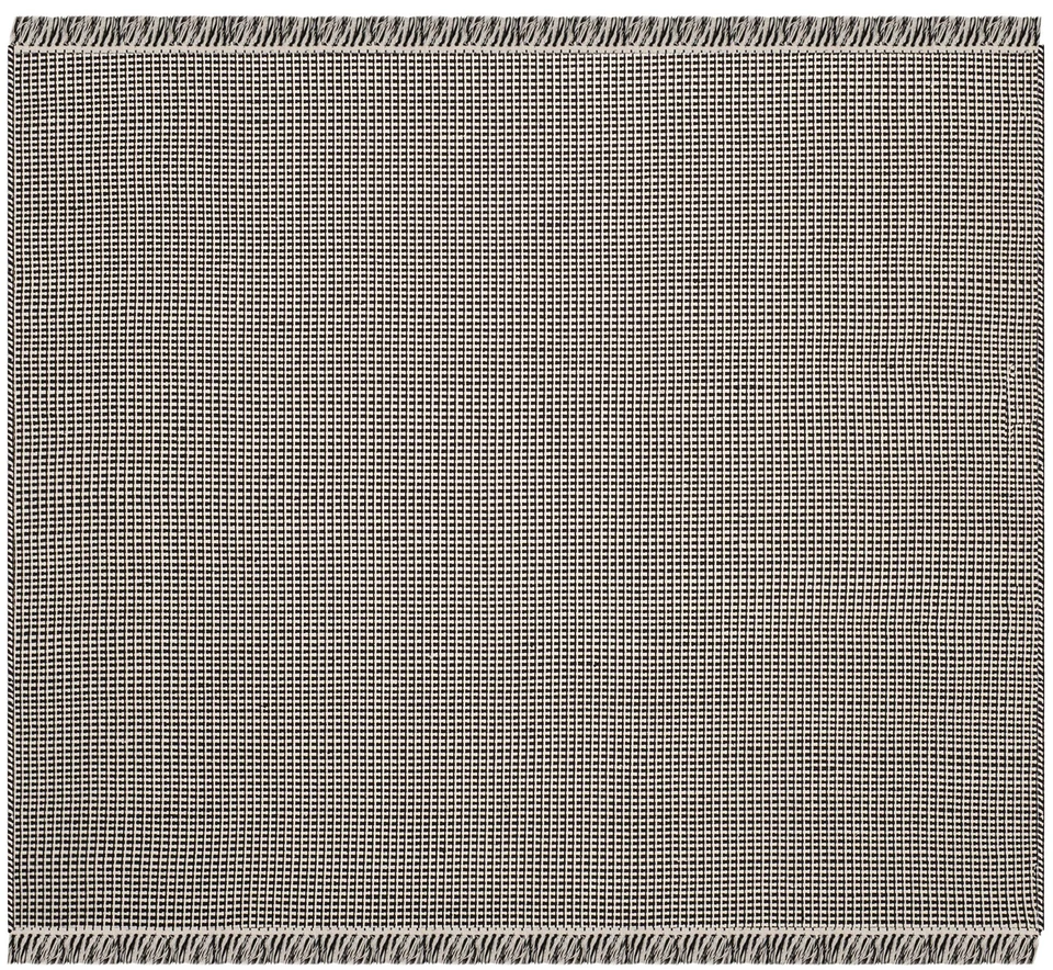 Alfombra Colección Montauk - 6' Cuadrada, Marfil y Negra, Hecha a Mano Tejido Plano B... Foto 2 de 4