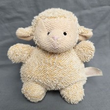 Vtg Russ Berrie Peach Lamb LAPS Plush 4.5" Home Buddies Terry Cloth Bean 4571