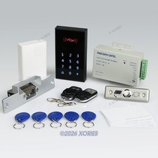 Door Access Control System Kit With Touch Keypad NC Strike Lock Doorbell RFID