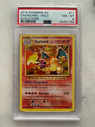 2016 Pokémon XY Charizard Holo Evolutions PSA 8 – Rare Trading Card