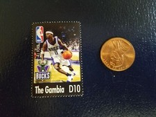 T.J. Ford Milwaukee Bucks NBA Basketball The Gambia Perforated Stamp