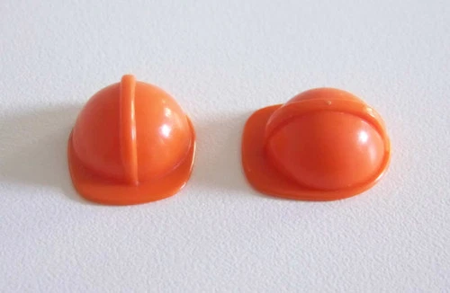 Playmobil (0344) Lot of 2 Vintage Orange Adult Construction Helmets Adult Hats