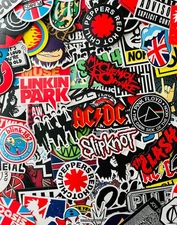 Rock Band Stickers 100pcs – Punk Heavy Metal Music Vinyl Decal Pack Gift Lot