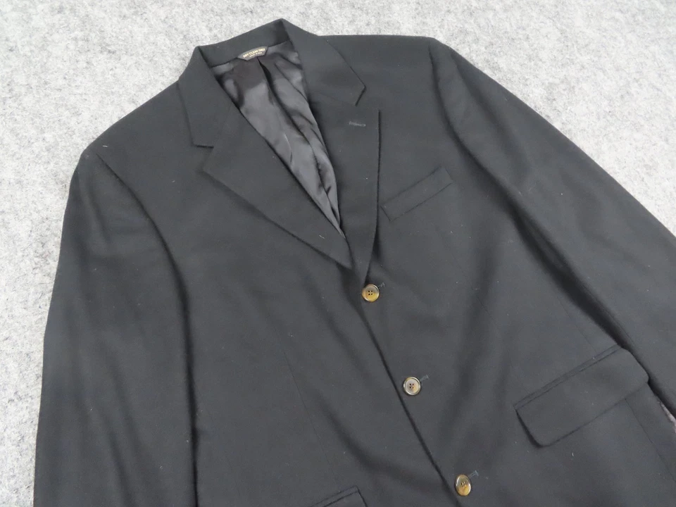 Bloomingdales Blazer Mens 42 Long Black Cashmere Jacket USA - Изображение 2 из 4