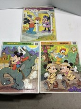 VTG Lot of 3 Vintage Disney Tray Puzzles, Mickie Mouse More EEF