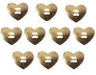 10 Silver Heart Metal Western Bolo Slotted Concho Slides Scarf Belt Buckles Vtg