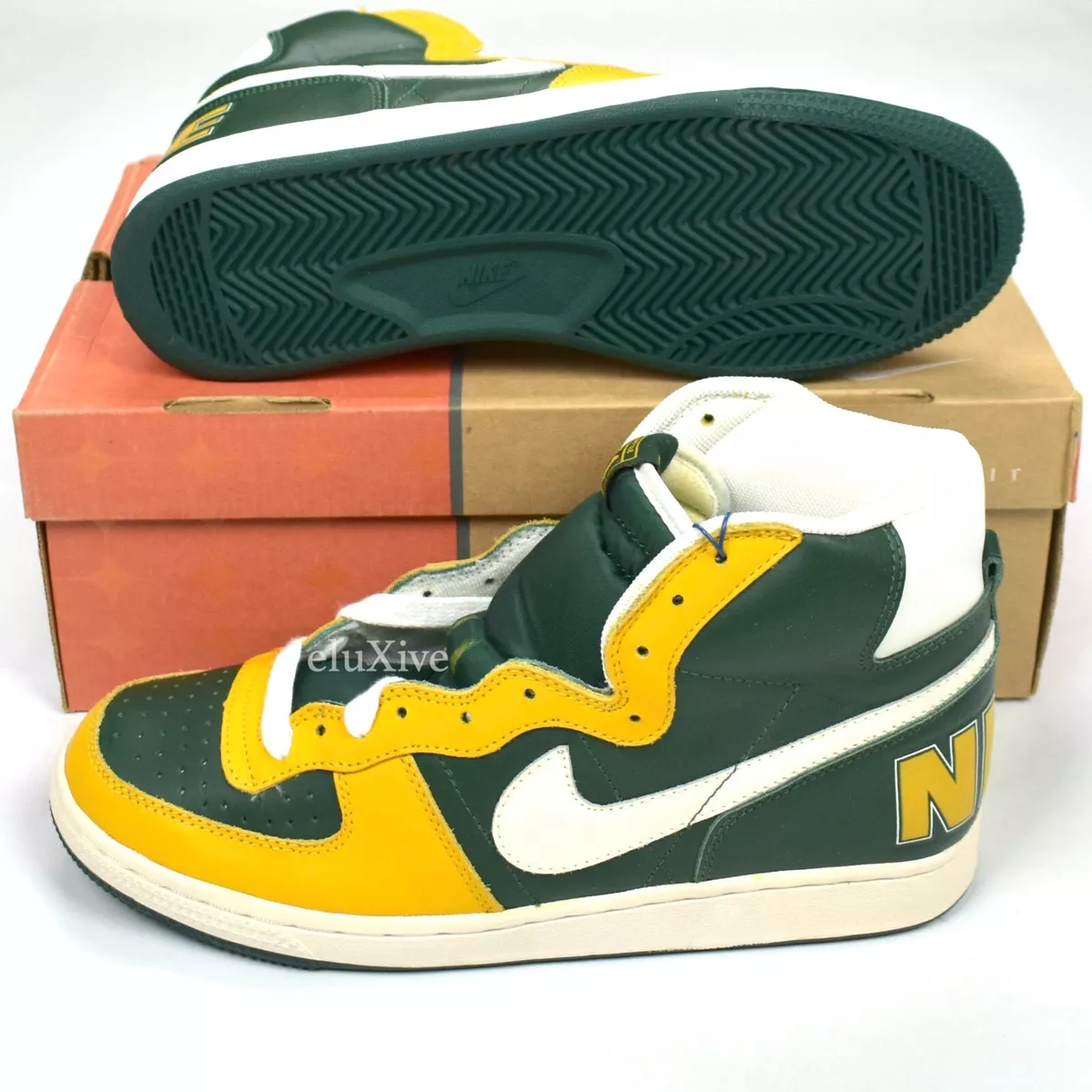 NWT Nike Terminator High Seattle Green Yellow Sneaker Mens 9.5 DS 2004 AUTHENTIC