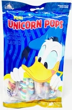 Disney Parks Character Bites Donald Mini Unicorn Pops Lollipop Candy Bag Exp5/24