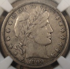 1899-O Barber Half Dollar 50c NGC Certified VF30