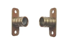 INSIDE MOUNT Antique Brass BRACKETS for 3/8" Rodding Doors & Sidelights (1-Pair)