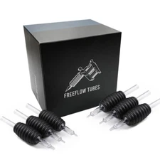 CLEAR Disposable Tattoo Tube Grip FREEFLOW 20pcs 1" Grips Tip Machine Tubes