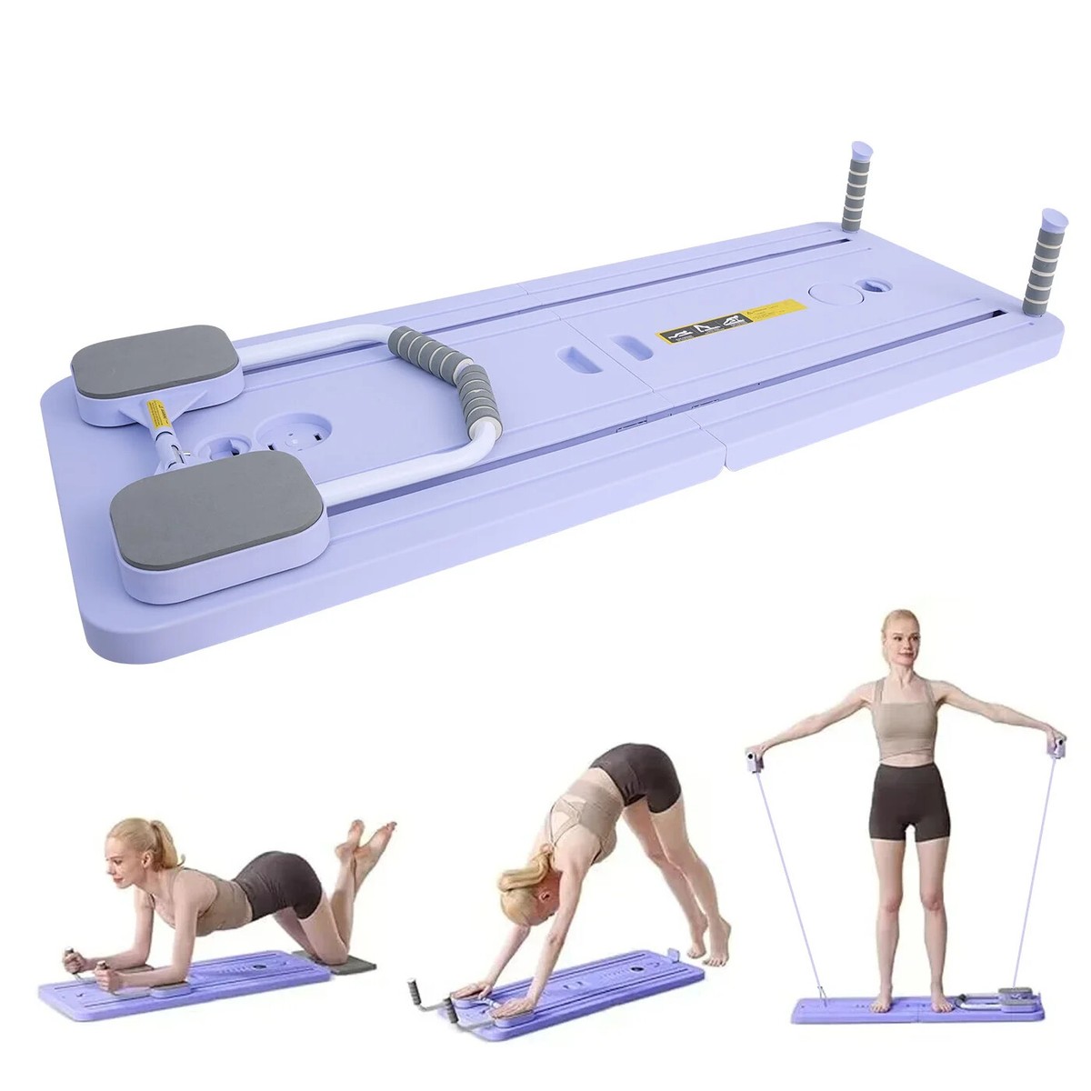 SRTSLOG Pilates Board Faltbar - Mit LED Counter & Widerstandsbändern Für Home Training