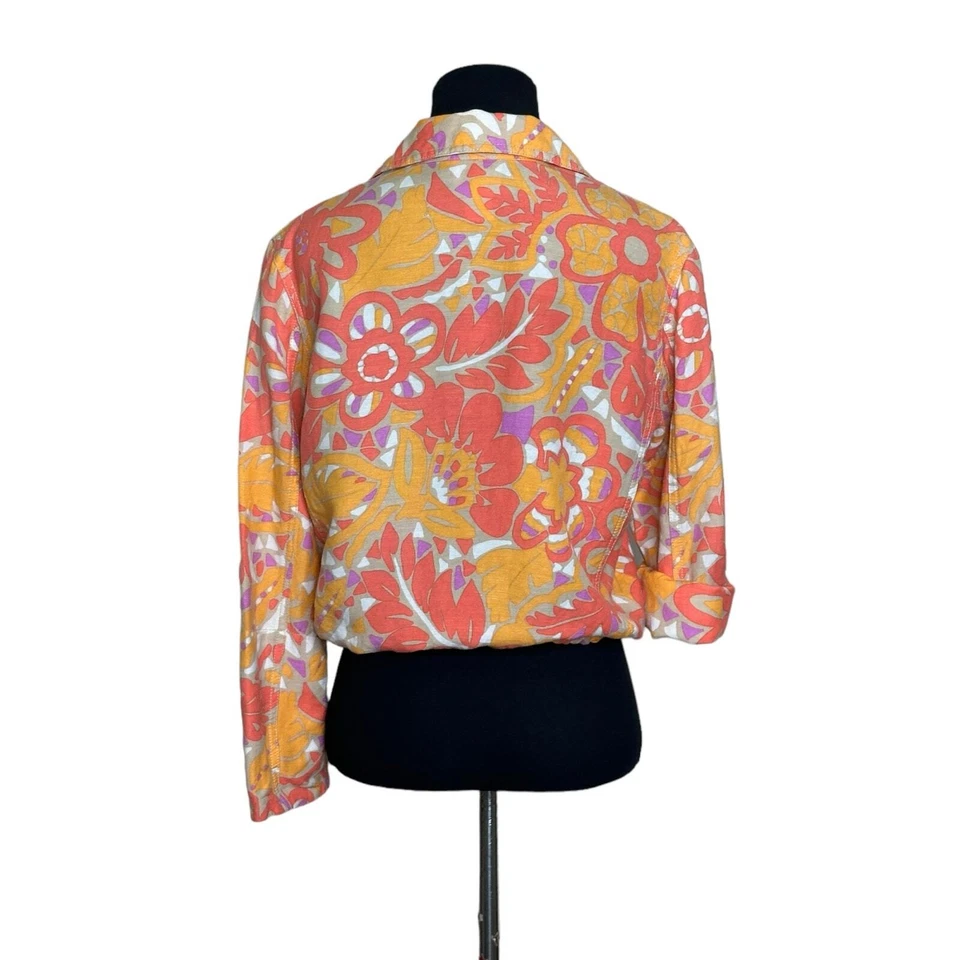 Ruby Rd. Chaqueta Rosa Naranja Morado Crop Abotonada Talla 6P Foto 2 de 4