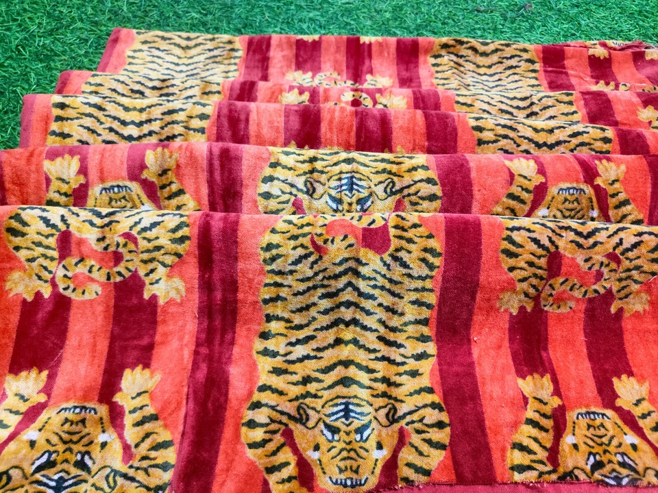 Indian Velvet Upholstery Fabric Sewing Running Fabric Animal Printed By The Yard - Image 2 of 4