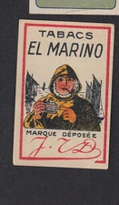 Antique Match Tag Belgium BN11508 Tobacco El Marino
