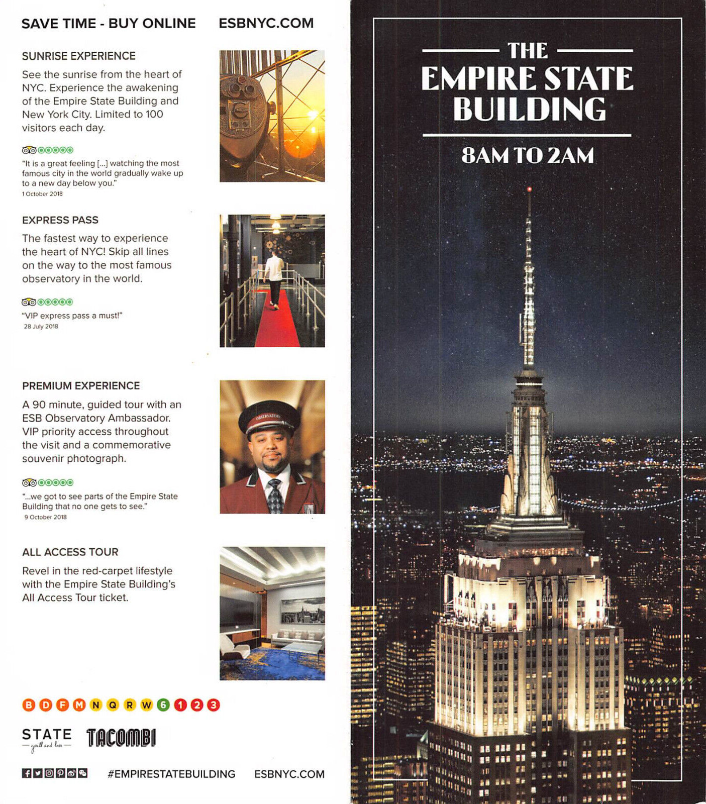 The Empire State Building Ad Flyer New York City tourist travel information