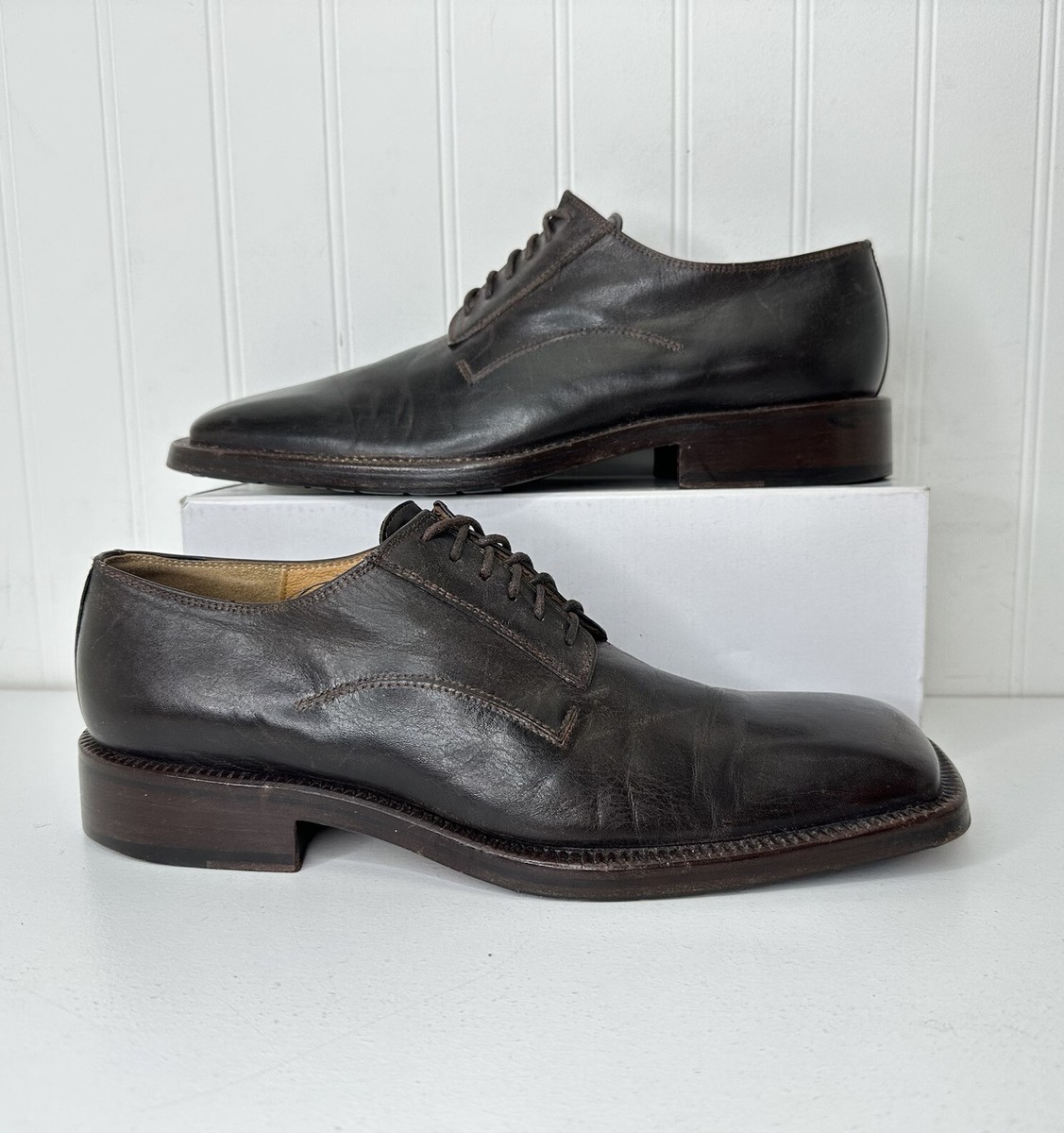 Avventura Shoes Mens 41 (9-9.5) Brown Leather Dress Oxfords  display picture 1