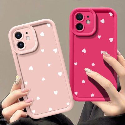 Custodia Trasparente Con Motivo Astratto A Forma Di Cuore Rosa E Rosso Per IPhone 15, 14, 13, 12, 11 Pro Max, Regalo Per Donna, Cover In Silicone Liquido Per IPhone 7, 8, XR, XS, SE - Italia - Foto 11