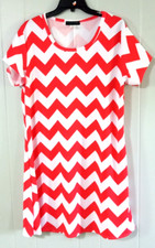 Orange/Coral and White Chevron striped Dress by American City Wear, SZ 2X