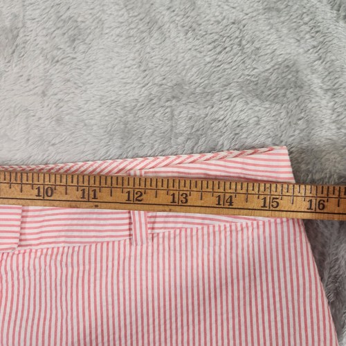 346 brooks brothers seersucker bermuda womens shorts sz 6 pink striped preppy - Picture 2 of 8