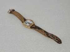 Vintage Walt Disney Mickey Mouse Watch Faux Snakeskin Leather Band